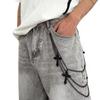 Unisex Dark Cross Pendant Pants Chain - Metal Accessories for Edgy Style