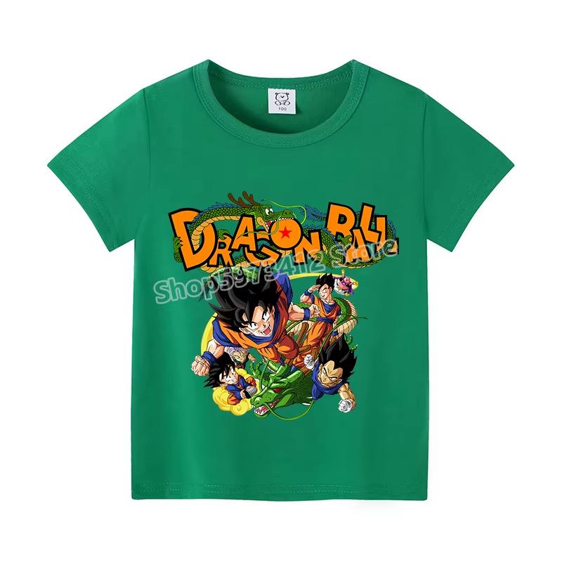 Colorful Dragon Ball Sun T-shirt: Harajuku Style Short Sleeve for Kids