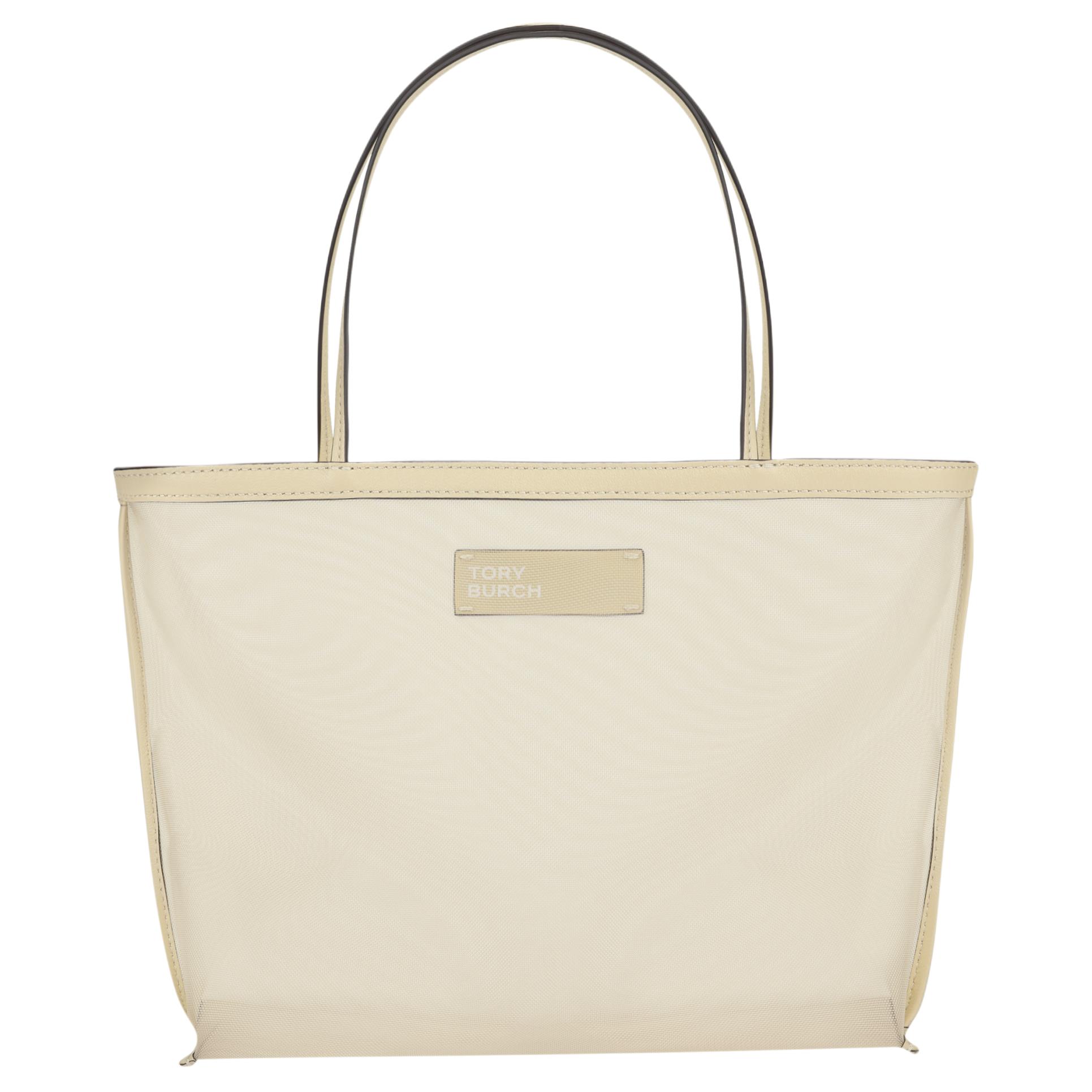 

Tory Burch Fashion Minimalist Sheer Mesh Napa Leather Trim Tote Bag Women Tote Bags Beige 160303-250 Basic Set (Bag+Dust Bag)