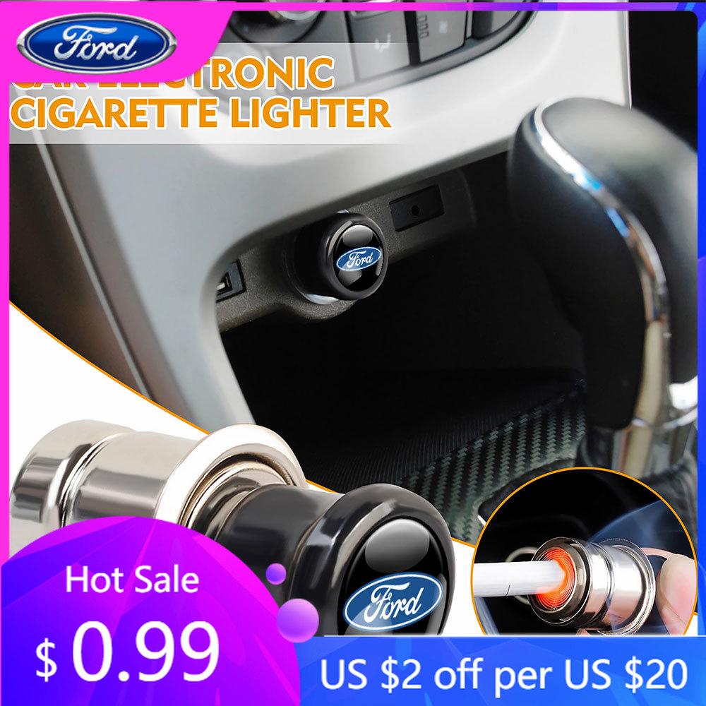 Car Sticker Car Cigarette Lighter Plug Socket 12V Component Adapter Windproof For Ford Ranger Focus Kuga Mustang MAX Transit Mon