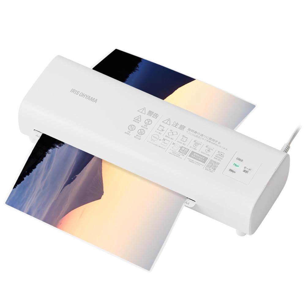 

IRIS OHYAMA A4 до с свободным временем 2 минуты 30 1 год гарантии Ламинатор, совместимый, 100м совместимый, рычаг, разогрев секунд, компактный, LM42D-W, белый