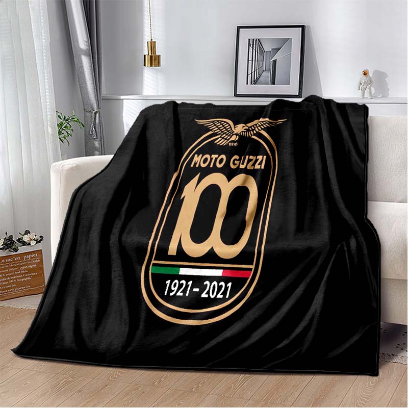 3D Retro Motorcycle G-Guzzi Flannel Printed Blanket Home Sofa Bed Warm Oversized Home Bedding Office Picnic Gift Soft Blanket
