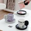 Newspaper Style Contrasting Coffee Cup Disc English Ceramic Cup Home Office Mug High Appearance