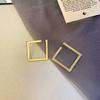 Summer European and American Simple Rhombus Earrings Exaggerated Geometric Three-dimensional Stud Earrings Square Back-shaped Niche Cold Earrings