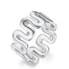 INS Flow Design Wire Drawing ring for women simple Process Rose Gold Color Ring Fashion Austrian Crystals  jewelry wholesale