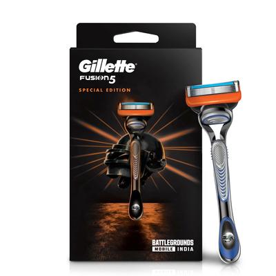 Pánský holicí strojek Gillette Fusion na holení a tvar vousů s Battlegrounds Mobile India (BGMI) Rukojeť, 1ks