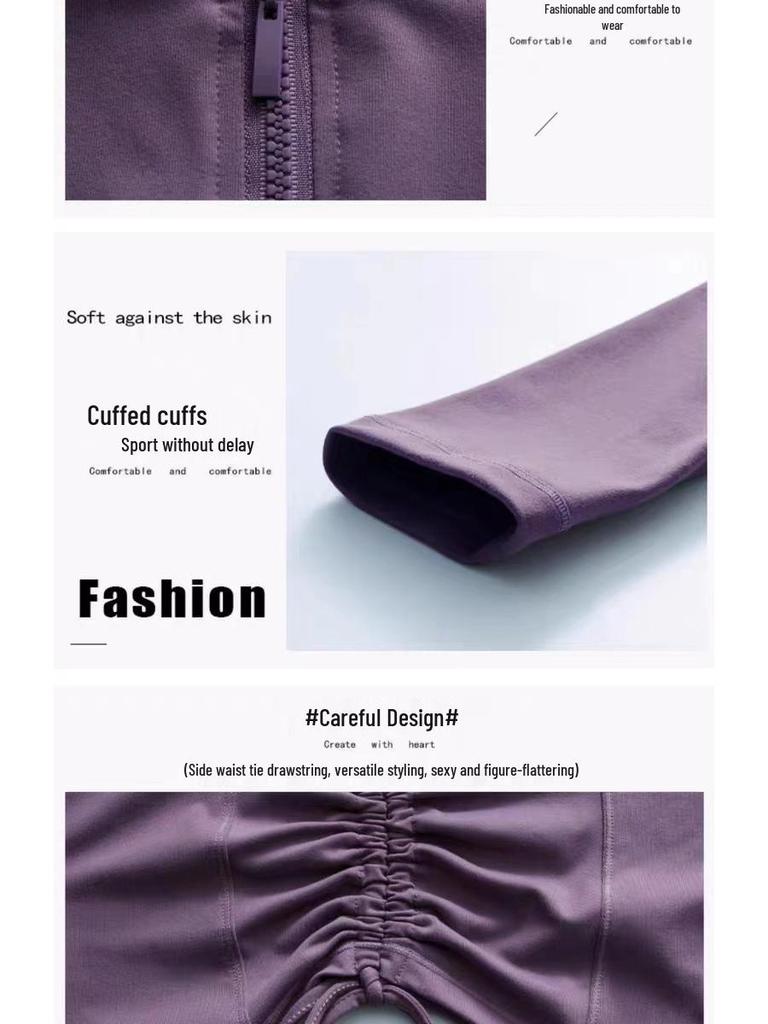 Women's Spring Slim Fit Quick-Dry Yoga Running Zipper Cardigan Long Sleeve Sunscreen Jacket