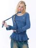 Korean Style 3D Decor Long Sleeve Top - Slimming, Solid Color, Versatile Tee for Autumn/Winter