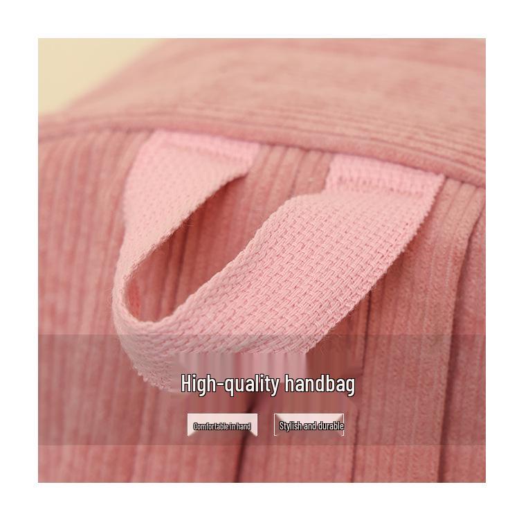 Cross-Border Large Capacity Corduroy Backpack: Versatile, Portable Student Bag for College Style & High School. Lightweight Double-Shoulder Design.