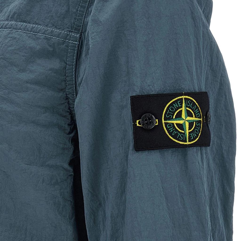 STONE ISLAND Badge Zip Long Sleeve Pocket Shirt Men Shirts K2S151200031S0019-V002B