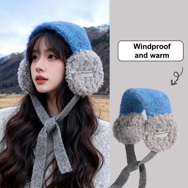 Fashion Cute Rolled Plush Earmuffs For Women New Winter Style For Outdoor Cold Protection Thickened Warm Earmuffs With Straps