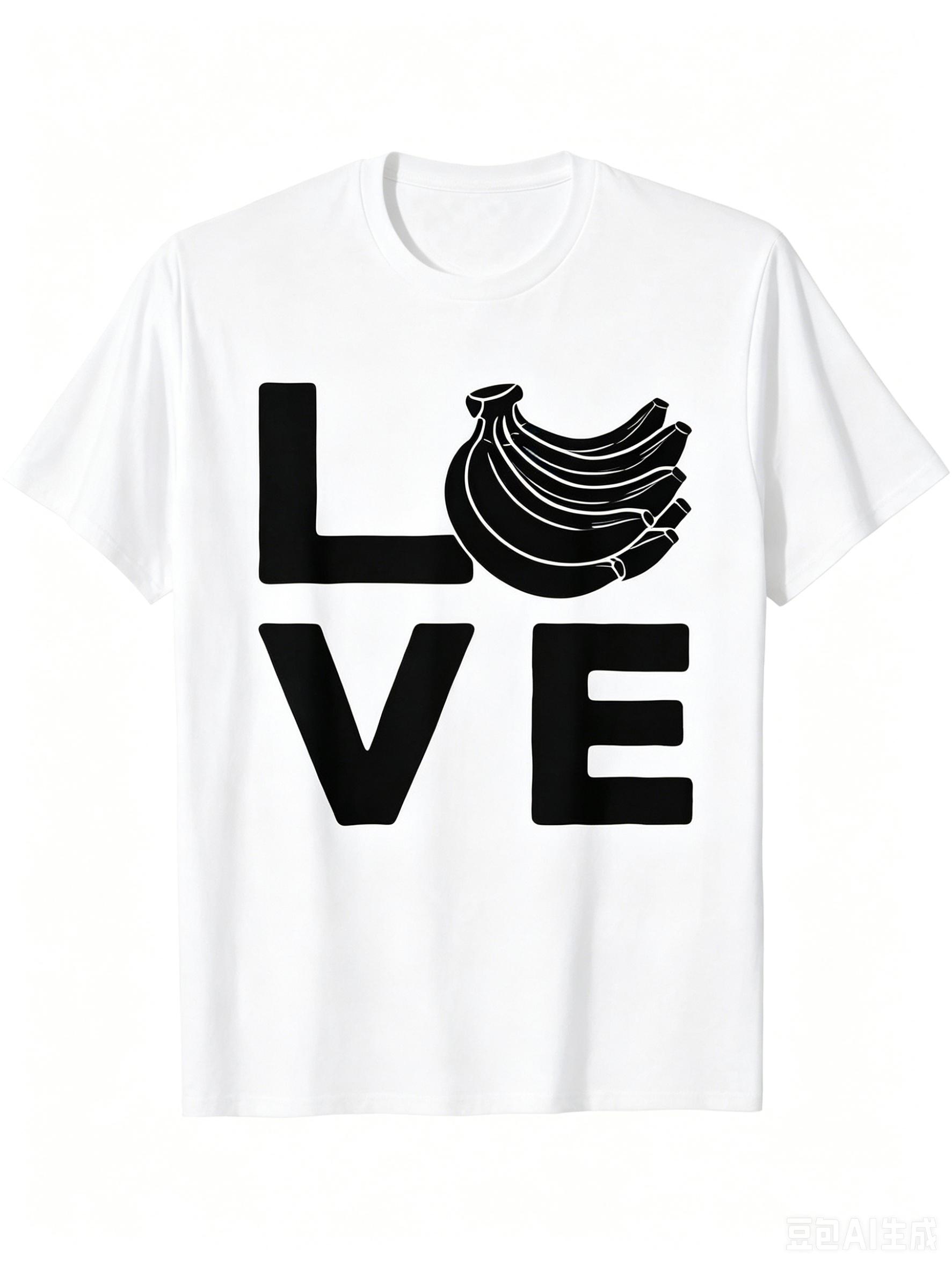 2026 Unisex Unisex Cotton Banana Love Print Retro Streetwear Quality Cotton Tshirt For Unisex Unisex S