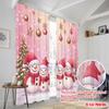 2pcs,2D Plane Printing Curtains Digital Printed Cute Snowman Family Christmas Backdrop Durable 100% Polyester Fabric (without