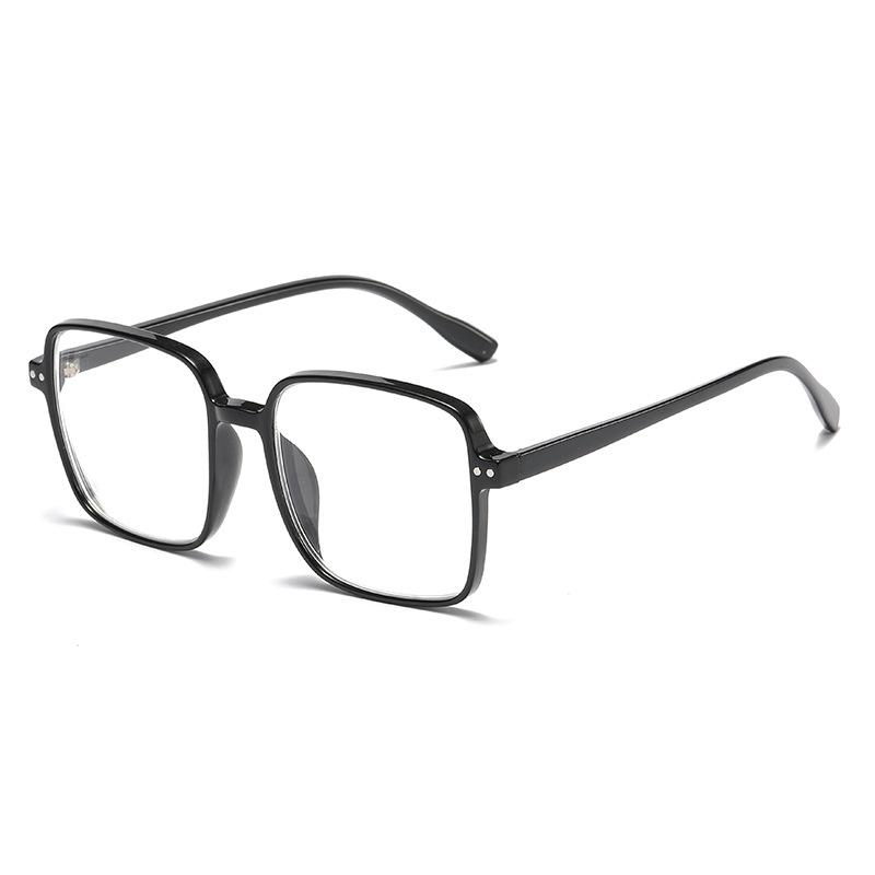 Large Frame With Degree Myopia Glasses Frame Plain Glasses Finished Anti-Blue Retro Flat Glasses