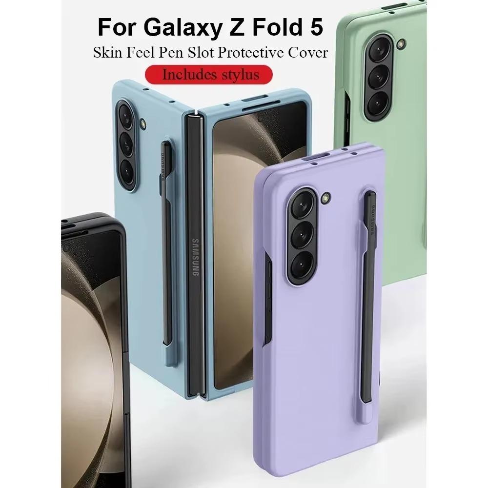 Ultra Thin Phone Case for Samsung Galaxy Z Fold 7 6 5 4 3 with Stylus Pen Slot Stand Plastic Fold Shockproof Protect Hard Cover