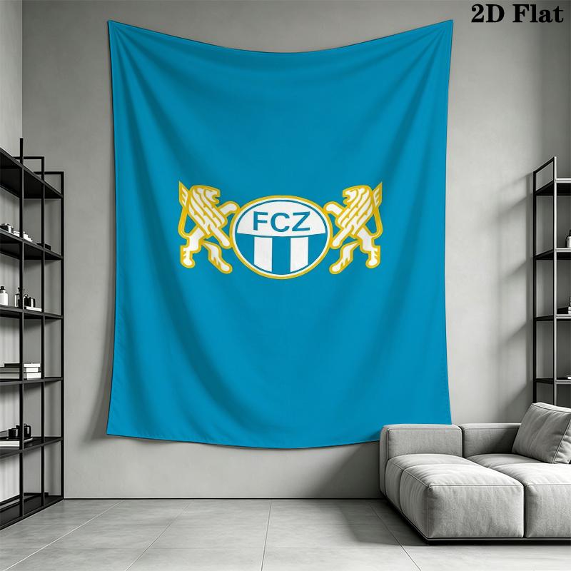 Fc Zrich Wall Tapestry Aesthetic Wall Hanging Printed Fabric Blanket Decorative Tapestries for Bedroom Living Room Home Decor