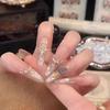 Chinese Knot Champagne Diamond 3D Lantern Cat Eye Long Nail Polish - White Enhancing Handmade Wearable Nails