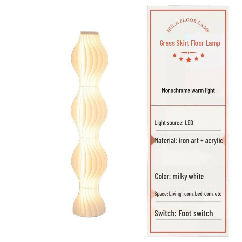 Cream Nordic Grass Skirt Floor Lamp – Stylish Living Room & Bedroom Atmosphere Light