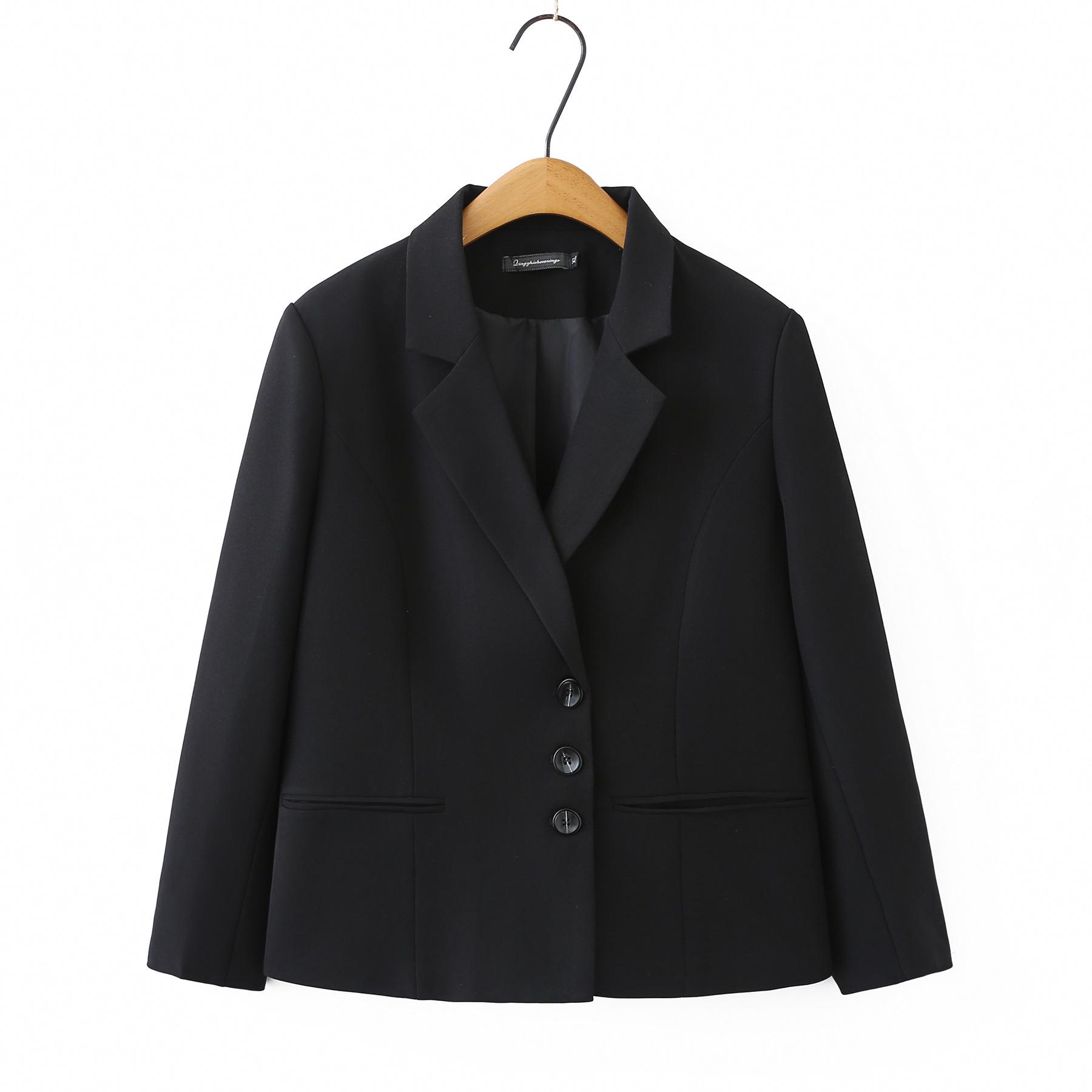 Plus Size Women s Slimming Academic Style Cardigan - Long Sleeve Spring Jacket 5XL чёрный
