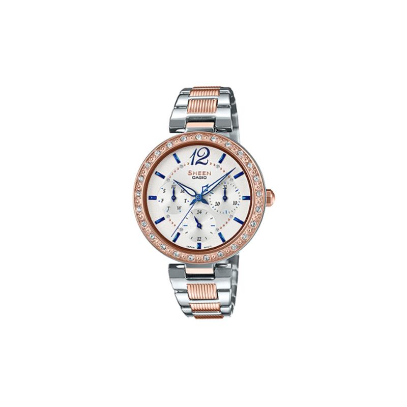 Casio SHEEN Simple Casual Fashion 50 Meter Waterproof Quartz Movement Stainless Steel Strap Japanese and Korean Watch Women s Watch SHE-3065SPG-7B