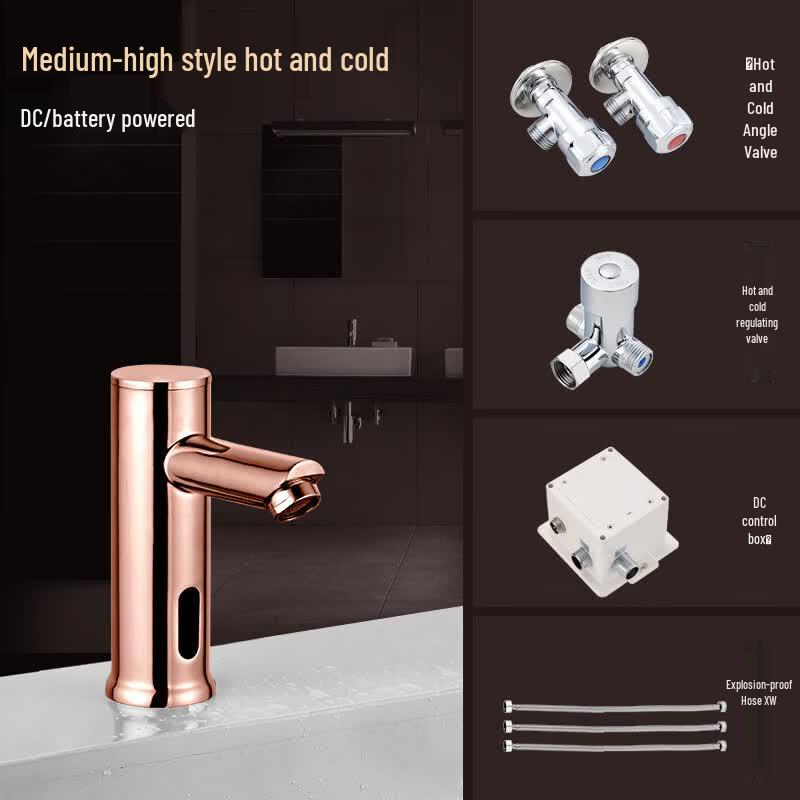 TLXT Rose Gold Medium-High Countertop Sensor Faucet