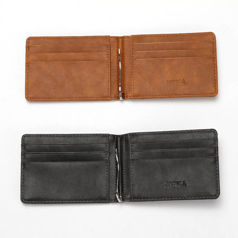 Multi Functional Mens Wallet RFID Card Holder Anti-theft Brush Multi Slot USD Money Clip Card Wallets