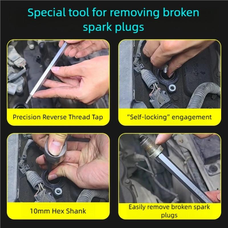 Double Head Broken Spark Plugs Extractors With Reverse-threaded For Automotive Engine Maintenance And Emergency Repair