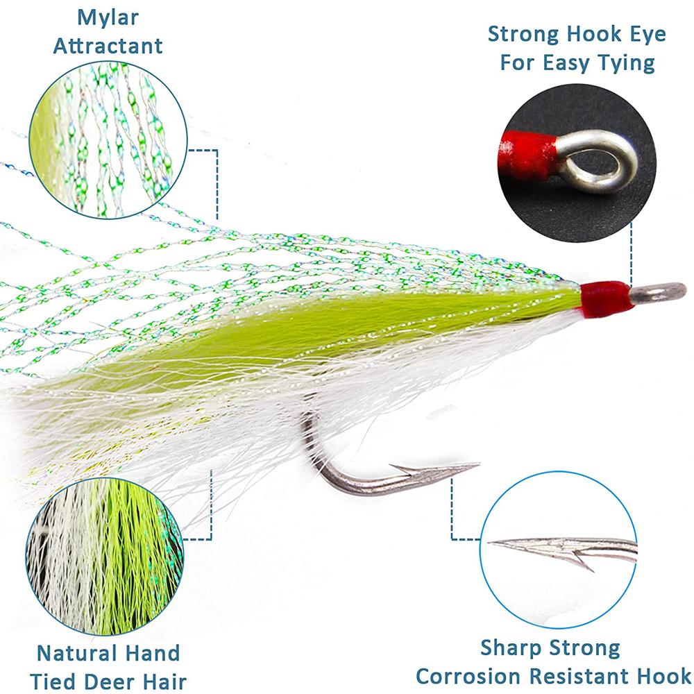 8Pcs/4Pcs Bucktail Teasers Fishing Hook Saltwater Fishing Lures Rig Stainless Steel Fishing Jig Hooks For Catfish Bass