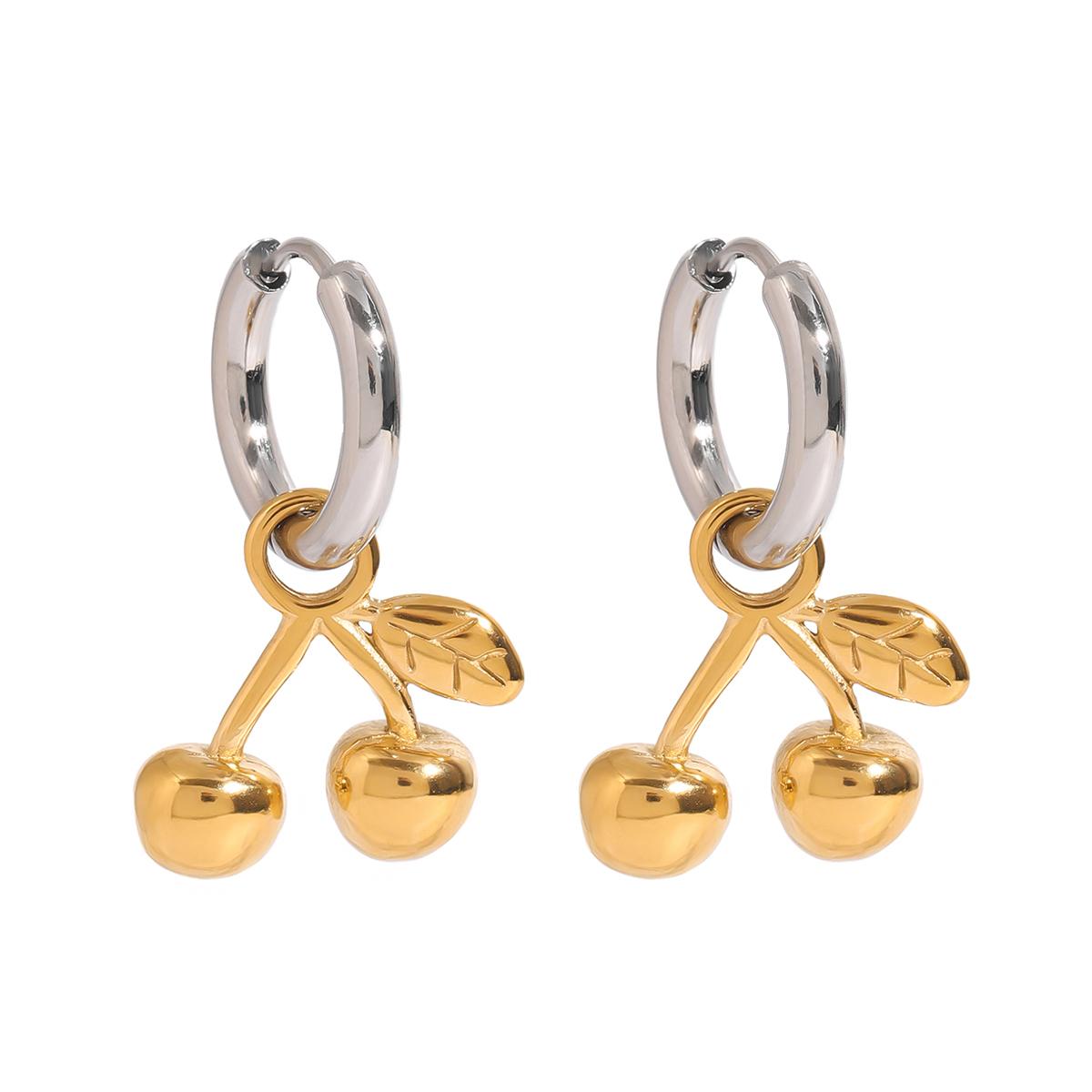 

Stainless Steel Distinctive Cherry Pendant Earrings Waterproof 18K PVD Plated Popular Jewelry Wholesales Accessories