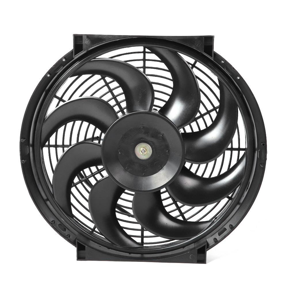 

14-дюймовый электрический тонкий радиаторный вентилятор охлаждения в сборе 12 В универсальные детали с монтажным комплектом