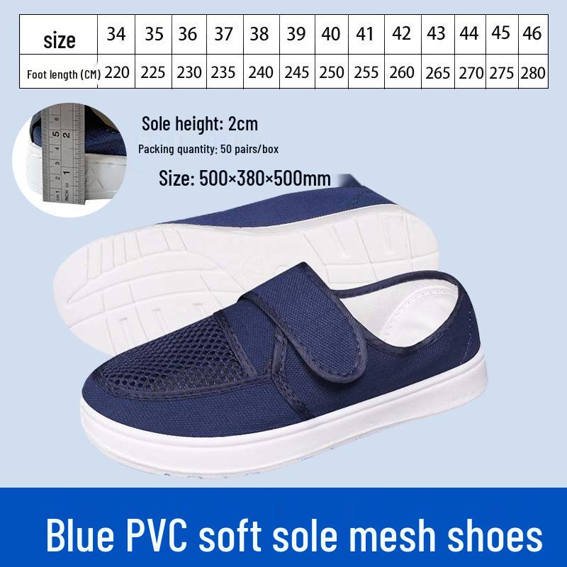 Prodyšné PVC Antistatické Boty na suchý zip ze síťoviny s protiskluzovou měkkou podrážkou