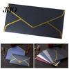 Enveloppes d'invitation de fête 10 pièces Bordure dorée Rabat en V Scellage rapide Vintage Luxe Bureau Vérification Lettre Envoi Anniversaire Salutation Remise des diplômes Mariage Kit