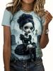Women’s Summer Short Sleeves T-Shirts Gothic Dark Style 3D Printed Girl Graphic Trend Tees Tops Halloween Party Woman Clothes