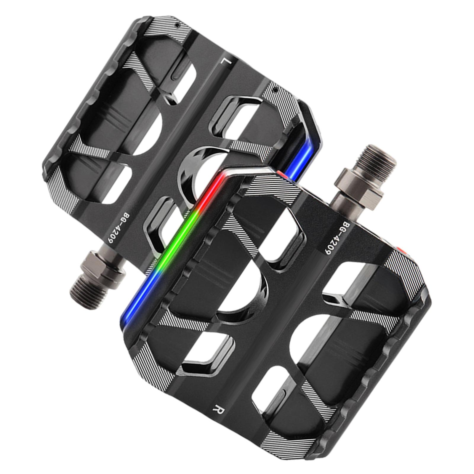 

Нескользящие велосипедные педали плоская платформа три подшипника подножки 9/16 дюймов резьба светодиодные велосипеды подставка для ног велосипедные педали