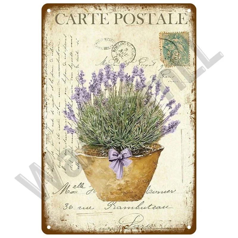 Vintage Flowers For Garden Decorations Retro Metal Sign Home Wall Art Mural Tin Sign Room Decor Plaque Plate Gift Farm Painting