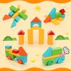 Colorful large particle children's wooden assembled building blocks, baby early education puzzle enlightenment toys
