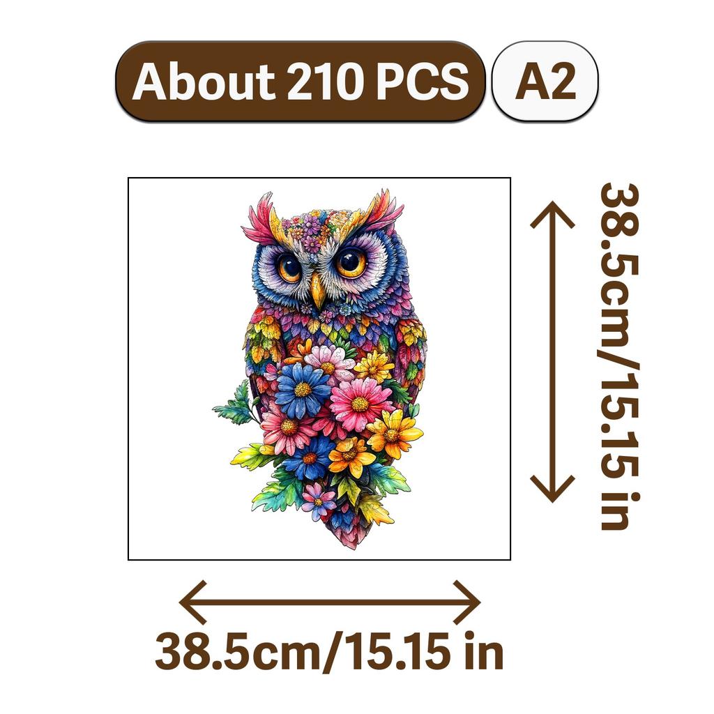 The Owl and Animals Theme Wooden Jigsaw Puzzle Wood Home Decor Painting Christmas and Halloween Gift Toy for Teen and Kid