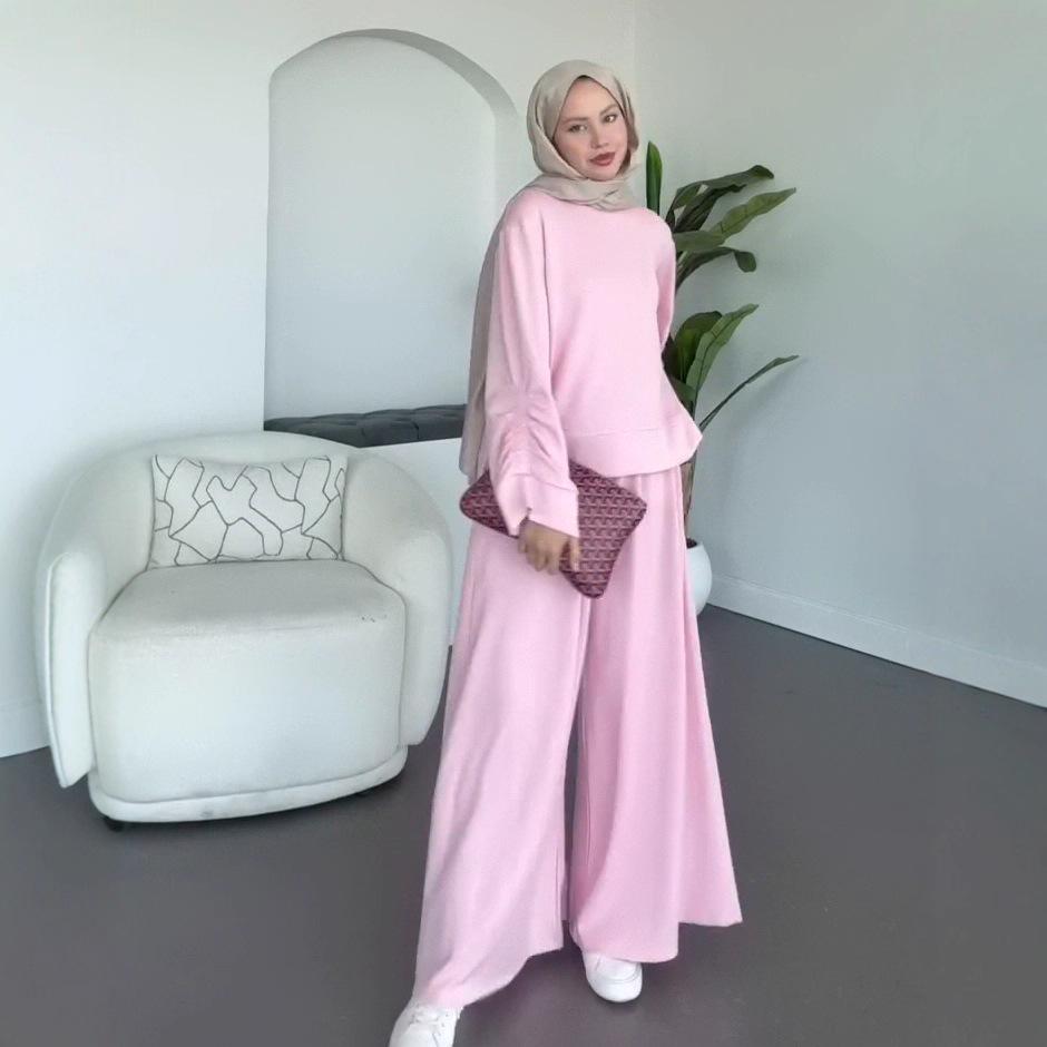 2025 Autumn Sporty Casual Women's Two-Piece: Long Sleeve Top & Loose Pants