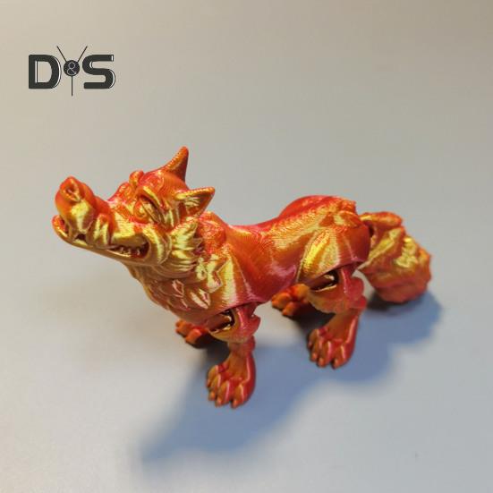 Figura de Lobo Impresa en 3D Accesorio de Fotografía Aspecto Realista Color Vibrante Estatua de Lobo Animal Juguete para Aliviar el Estrés para Adultos Niños