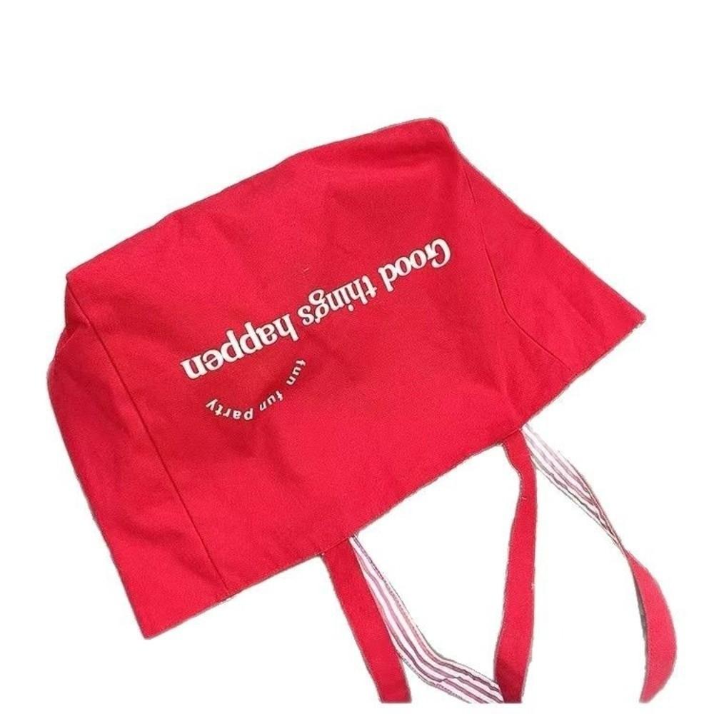 Double-sided Canvas Shoulder Bags Available Striped Letter Shoulder Bag Student Life
