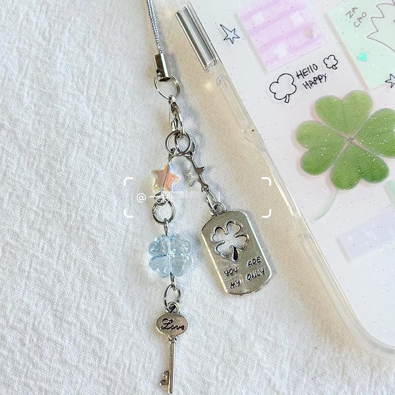 Jellyfish Star Lucky Leaf Wind Chime Keychain & Phone Lanyard Pendant