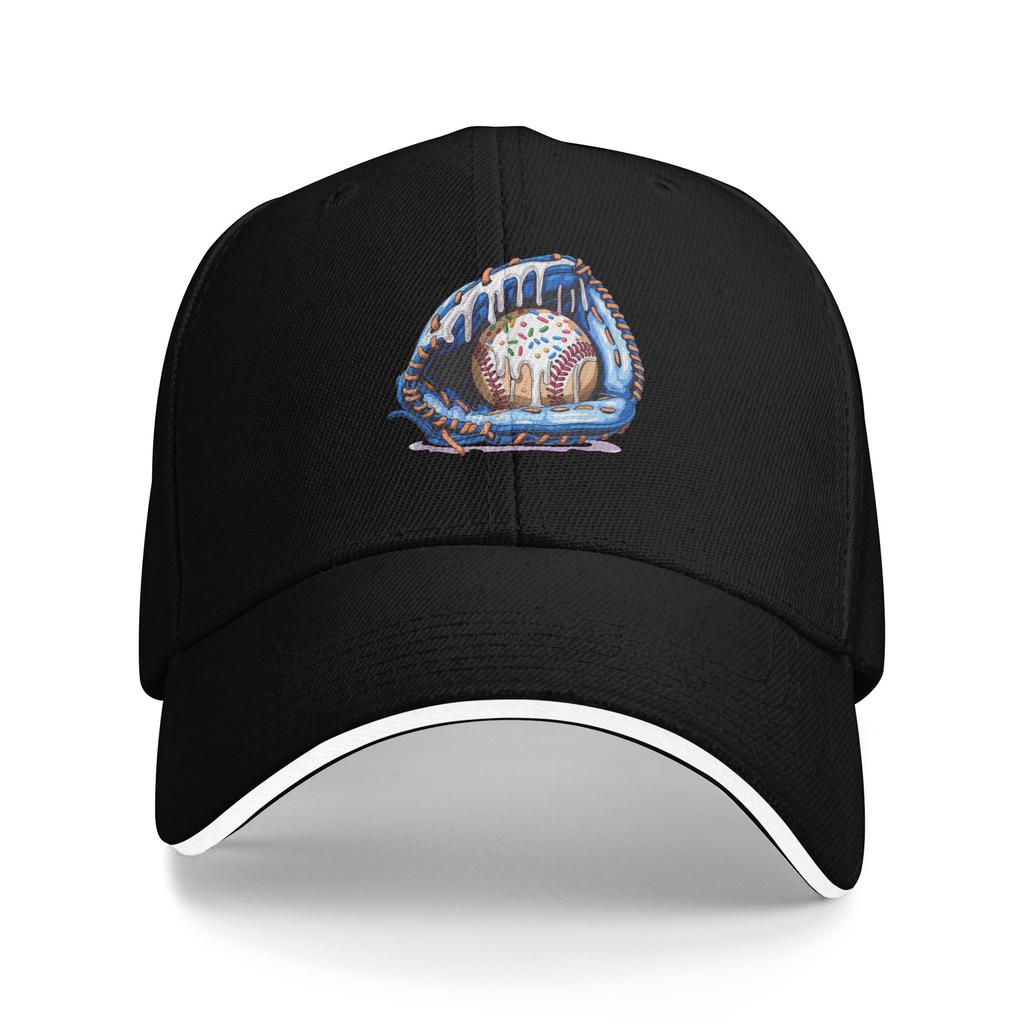Fun Baseball Drip Ice Cream Sprinkles Baseball Glove Sun Baseball Cap Summer Vintage Hip Hop Hats For UnisexTeens Baseball Caps