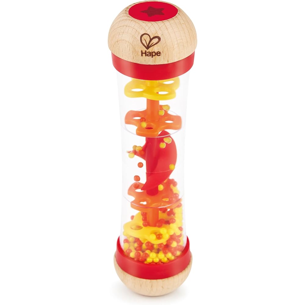 Hape Beads Raindrops Red Toy for Ages 1 and Up, Colorful Learning Activity, Fine Motor Skills Development