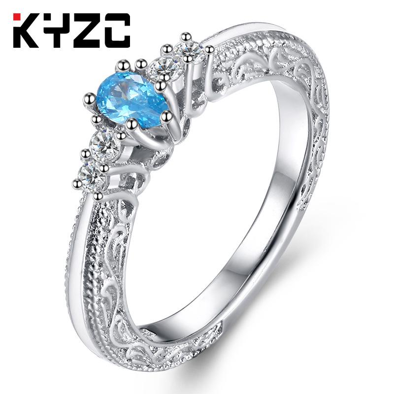 Topaz Aquamarine Ring, Engagement Ring, Party Accessories no. 9