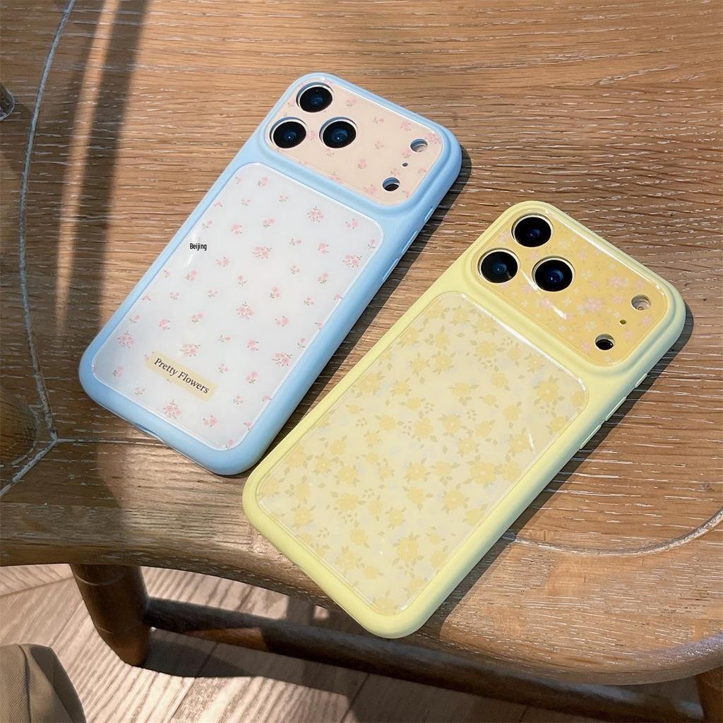 Large Floral Blue Light Drop-proof iPhone 15 ProMax Case - Full Coverage, New Model