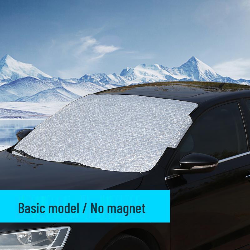 

Aluminum Foil & Cotton Frost Guard: Windshield Cover with Full Shading, Magnetic Grip, Anti-UV Protection