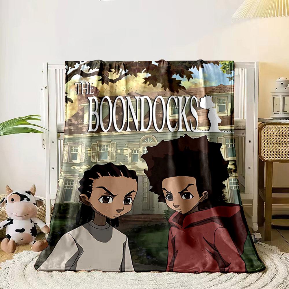 

Two characters stand in front of a house under a tree, title above. for all seasons blanket lunch break throw gift 80cm x 120cm