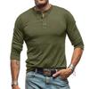 Men's Solid Color Long Sleeved Lapel T-shirt Top, Men's Loose Shirt