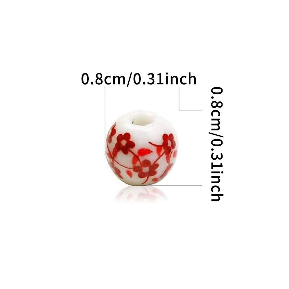 30/50pcs Ceramic Material Ink Painting Style Decoration Bead Flower Ceramic Bead Craft Bead Bracelet Bead DIY Bracelet Necklace Pendant Foot Chain