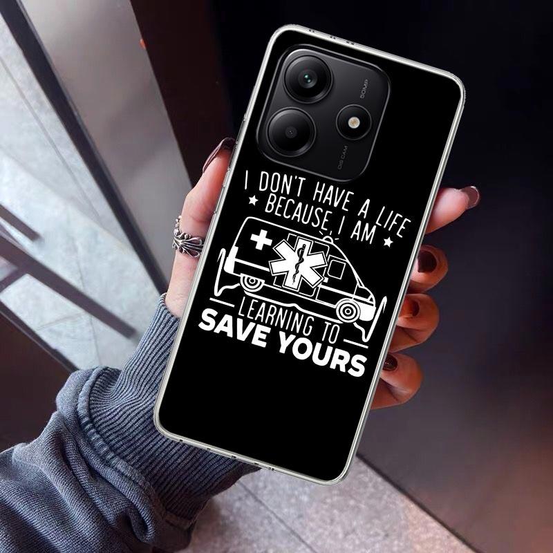 EMT EMS Medical Rescue Phone Case For Xiaomi Redmi Note 15 14 14S 13 12S 12 Pro Plus 11S 11 10S 10 4G Cover 11E 11T 5G Print Fun